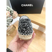 Chanel Espadrilles Glittered Cotton Tweed & Patent Black - 5