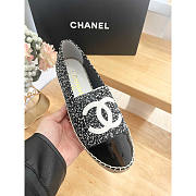 Chanel Espadrilles Glittered Cotton Tweed & Patent Black - 4