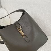 YSl Le 5 a 7 Soft Small Hobo Bag Smooth Leather Khaki Green 23x22x8cm - 2