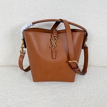 YSL LE 37 Shiny Leather Brown Gold 20x25x16cm