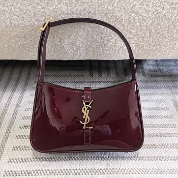 YSL Le 5 à 7 Patent Bag Red Wine 23cm