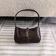 YSL Mini Le 5 à 7 Patent Bag Chocolate 19cm - 1