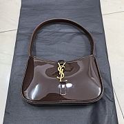 YSL Mini Le 5 à 7 Patent Bag Chocolate 19cm - 4