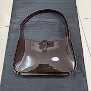 YSL Mini Le 5 à 7 Patent Bag Chocolate 19cm - 3