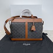 Celine Medium Cabas DE France Bag Triomphe Canvas Calfskin 37x27x14cm - 1