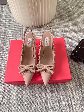 Valentino Garavani Rockstud Slingback Pumps Pink 6.5cm