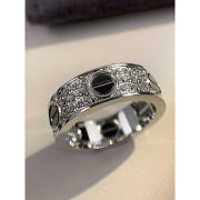 Cartier White Gold Love Diamond Ceramic Ring In Silver - 3