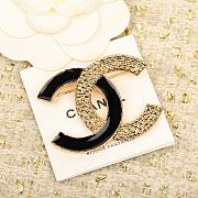 Chanel Black Gold Brooch - 1