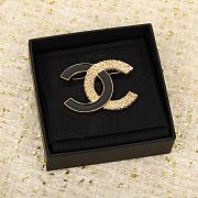 Chanel Black Gold Brooch - 2