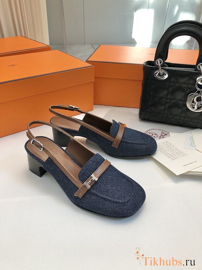 Hermes Infinie 50 Pump Denim 5cm - 1