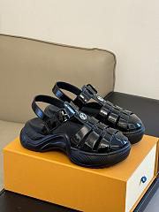 Louis Vuitton LV Rubber Sole Black Sandal - 1