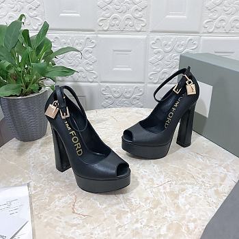 Tom Ford Black Peep Toe Black Heels 15cm