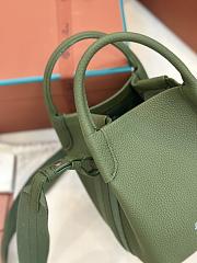 Loro Piana Micro Bale Bag Calfskin Leather Green 23x16x14cm - 4