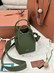 Loro Piana Micro Bale Bag Calfskin Leather Green 23x16x14cm - 2