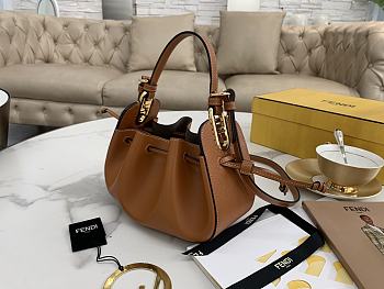 Fendi Pomodorino Brown Bucket Bag Zucca Mini 21cm