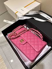 Chanel Flap Bag Pink Gold Caviar 23cm - 3