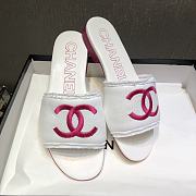 Chanel White Pink Slipper - 1