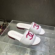 Chanel White Pink Slipper - 4