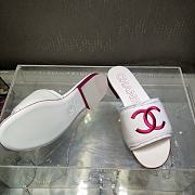 Chanel White Pink Slipper - 3