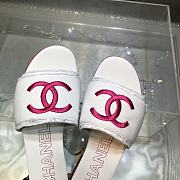 Chanel White Pink Slipper - 2