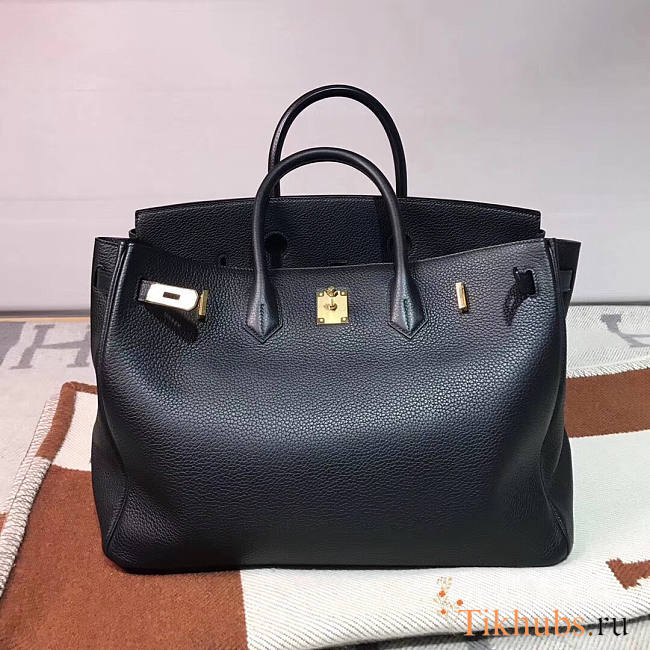 Hermes Birkin Bag 40 Black Gold Togo 40cm - 1