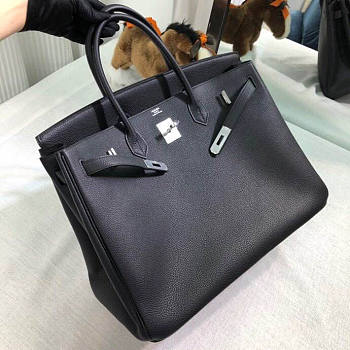 Hermes Birkin Bag 40 Black Silver Togo 40cm