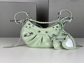 Balenciaga Le Cagole Light Green Crocodile 26cm