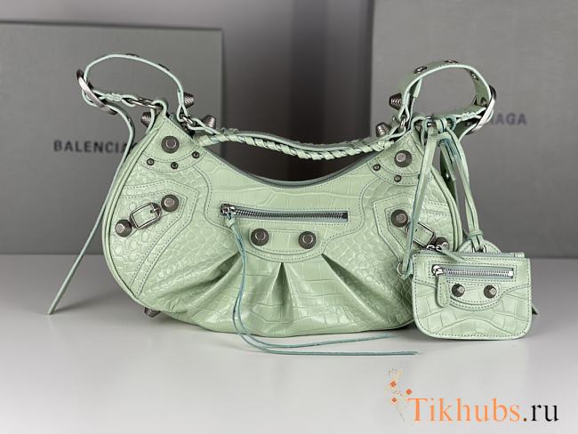 Balenciaga Le Cagole Light Green Crocodile 33cm - 1