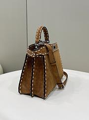 Fendi Peekaboo Brown Suede Selleria Bag 27x11x20cm - 4