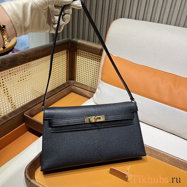 Hermes Kelly Alan Black Gold 26cm - 1