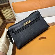 Hermes Kelly Alan Black Gold 26cm - 2