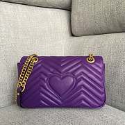 Gucci Marmont Shoulder Bag Purple 26x7x15cm - 4