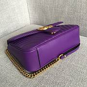 Gucci Marmont Shoulder Bag Purple 26x7x15cm - 3