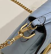 Fendi Baguette Mini Blue Nappa Leather Bag 20x13x5cm - 3