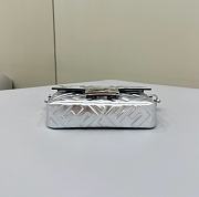 Fendi Baguette Mini Silver Nappa Leather Bag 20x13x5cm - 6