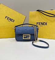 Fendi Baguette Mini Dark Blue Nappa Leather Bag 20x13x5cm - 1