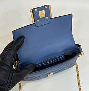 Fendi Baguette Mini Dark Blue Nappa Leather Bag 20x13x5cm - 6