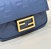 Fendi Baguette Mini Dark Blue Nappa Leather Bag 20x13x5cm - 5