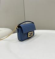 Fendi Baguette Mini Dark Blue Nappa Leather Bag 20x13x5cm - 2