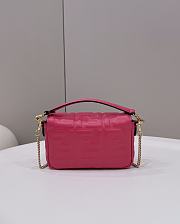 Fendi Baguette Mini Dark Pink Nappa Leather Bag 20x13x5cm - 6