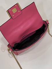 Fendi Baguette Mini Dark Pink Nappa Leather Bag 20x13x5cm - 3