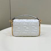 Fendi Baguette Mini White Nappa Leather Bag 20x13x5cm - 6