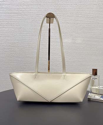 Loewe Cropped Puzzle Fold White Bag 39x13x12.5cm