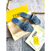 Fendi Signature Denim Slides Blue - 3