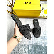 Fendi Signature Denim Slides Black - 4