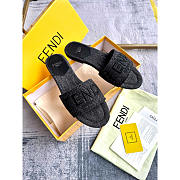 Fendi Signature Denim Slides Black - 3