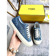 Fendi Domino Denim Low-tops Sneakers Blue - 1