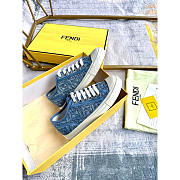 Fendi Domino Denim Low-tops Sneakers Blue - 4