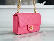 Chanel Mini Flap Bag Pink Caviar Gold 19x12x8cm - 3