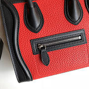 Celine Nano Luggage Leather Tote Red Beige 20cm - 2